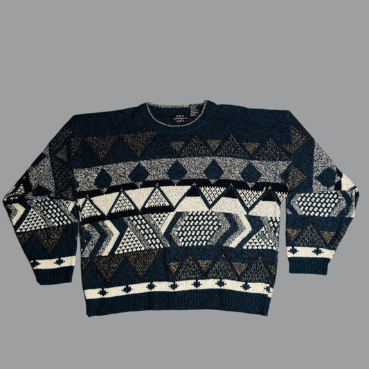 80s Abstract Geometric Sweater