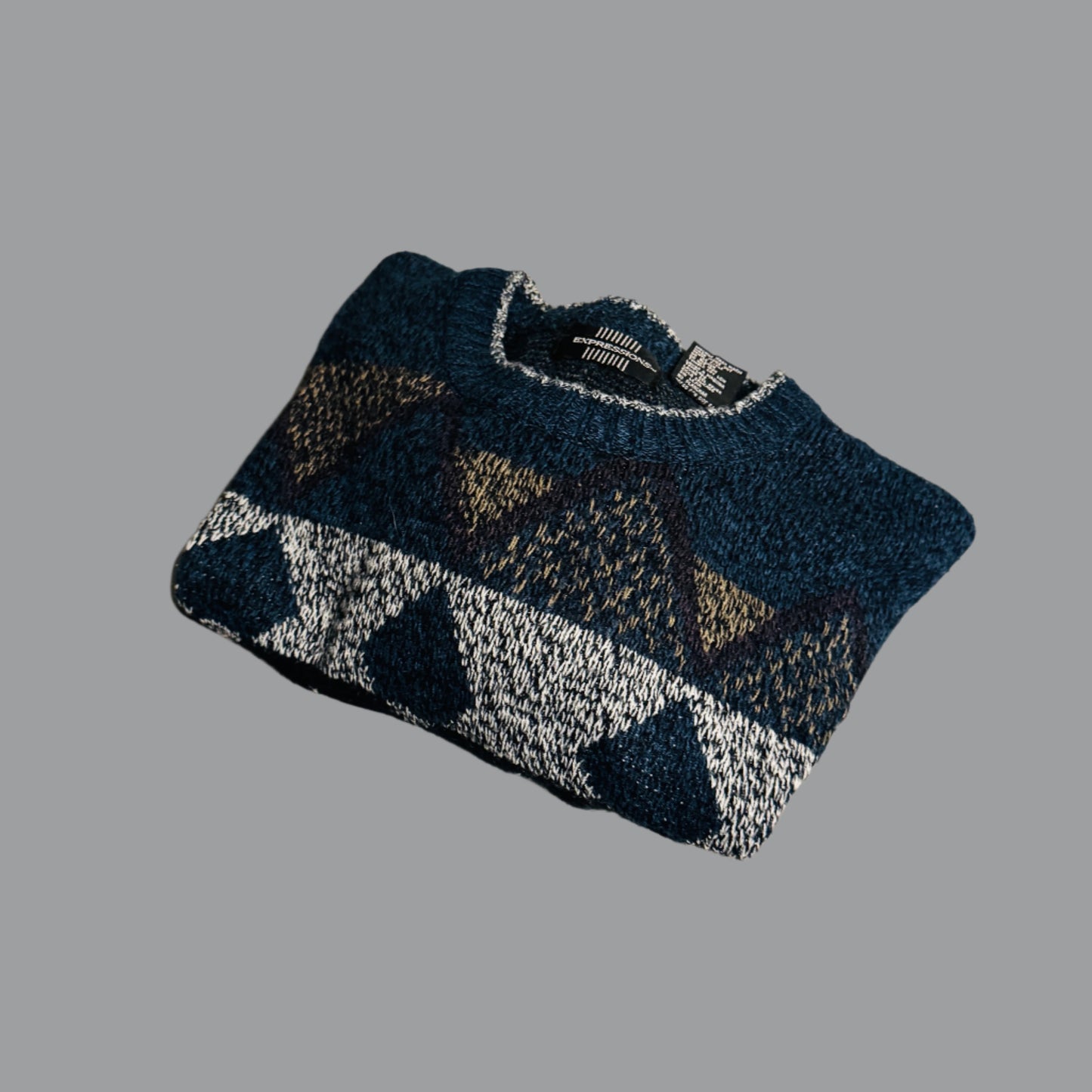 80s Abstract Geometric Sweater