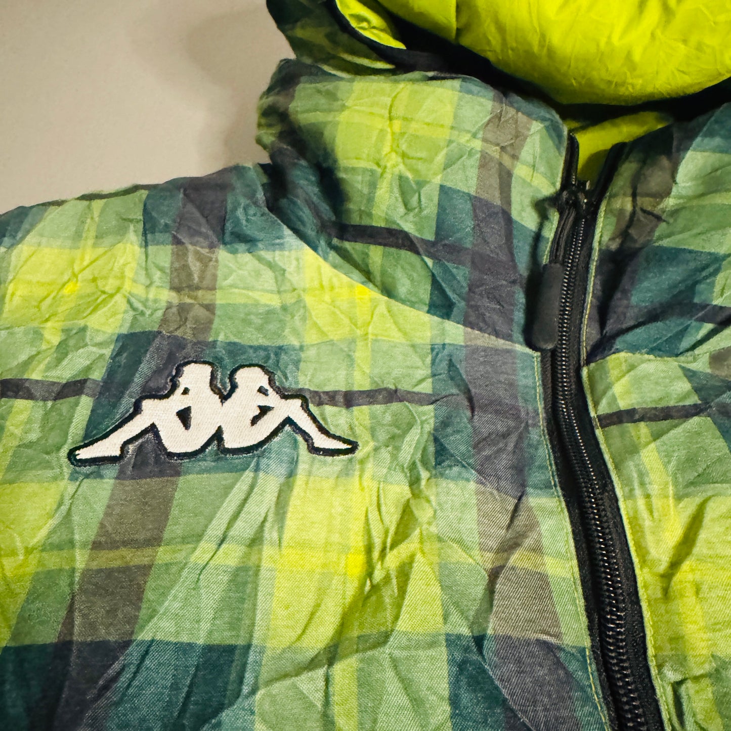 Kappa Neon Plaid Puffer Jacket