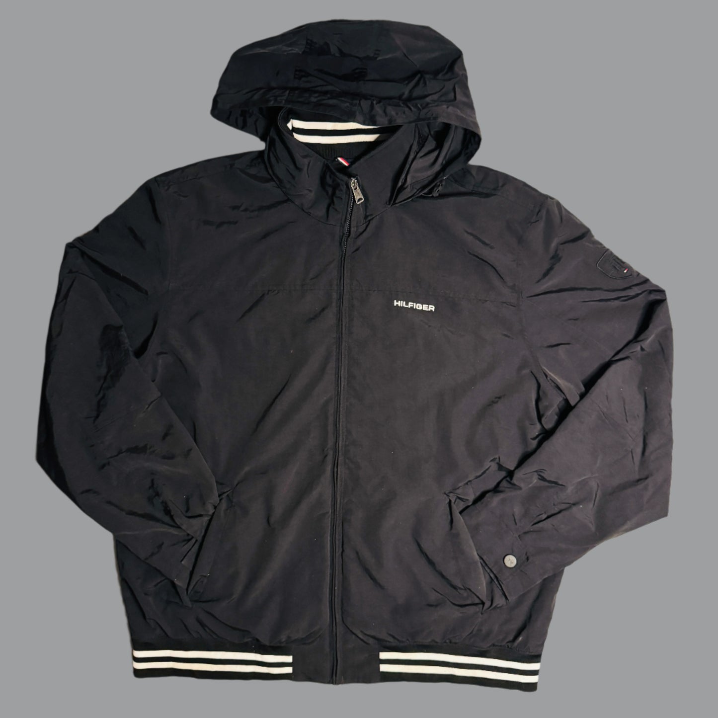 Tommy Hilfiger Black Striped Windbreaker