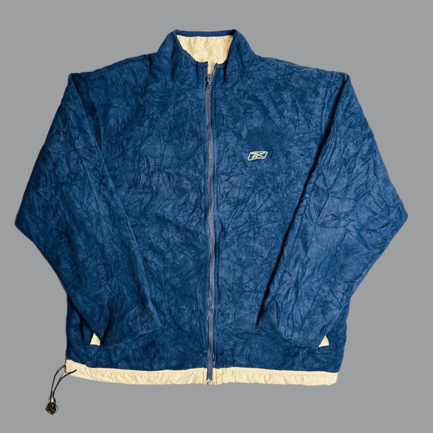 Reebok Navy Suede Fleece Jacket/Two Sided