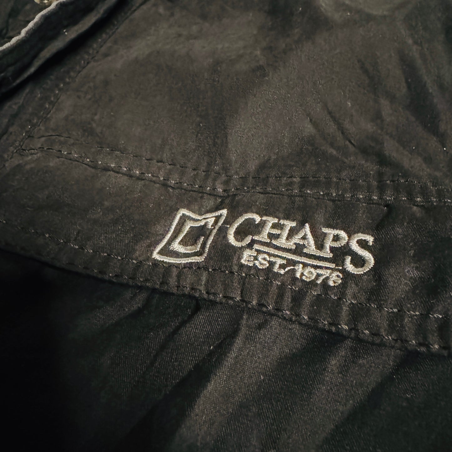 Chaps Classic Black Windbreaker