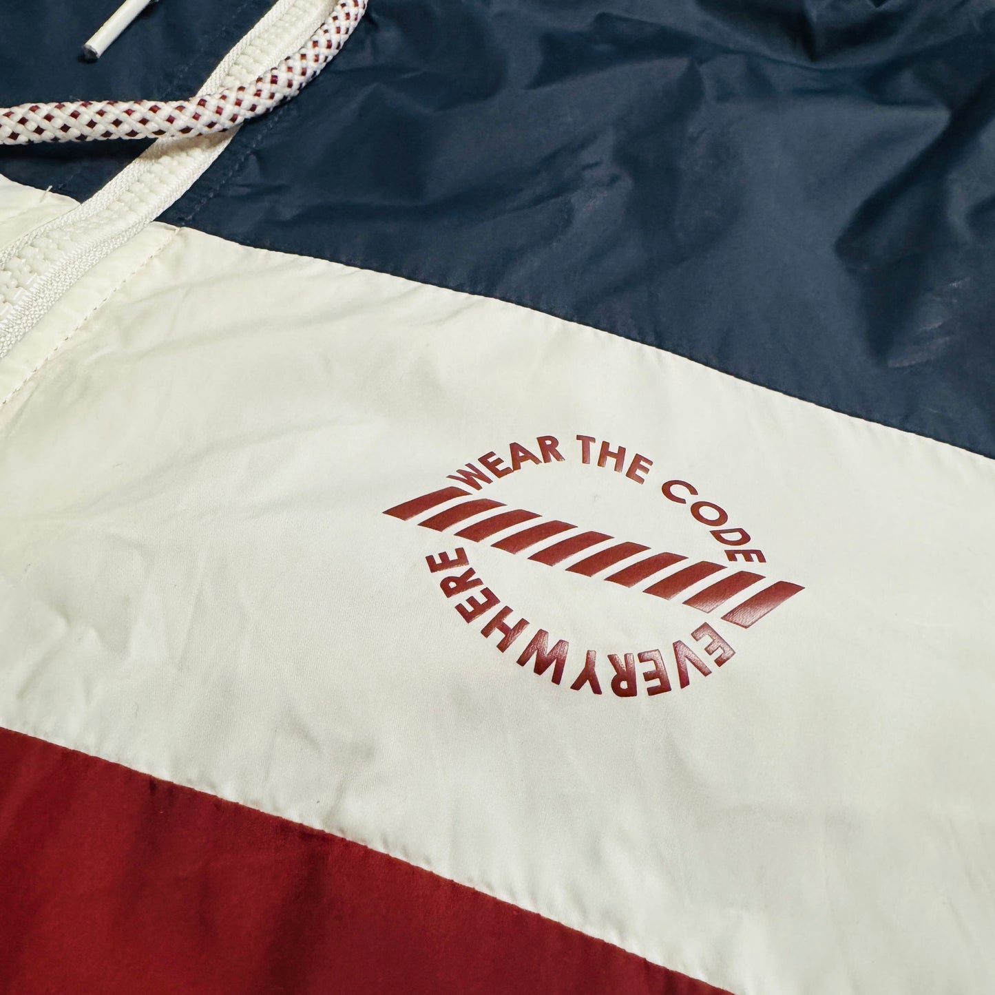 Vintage Navy Hooded Windbreaker