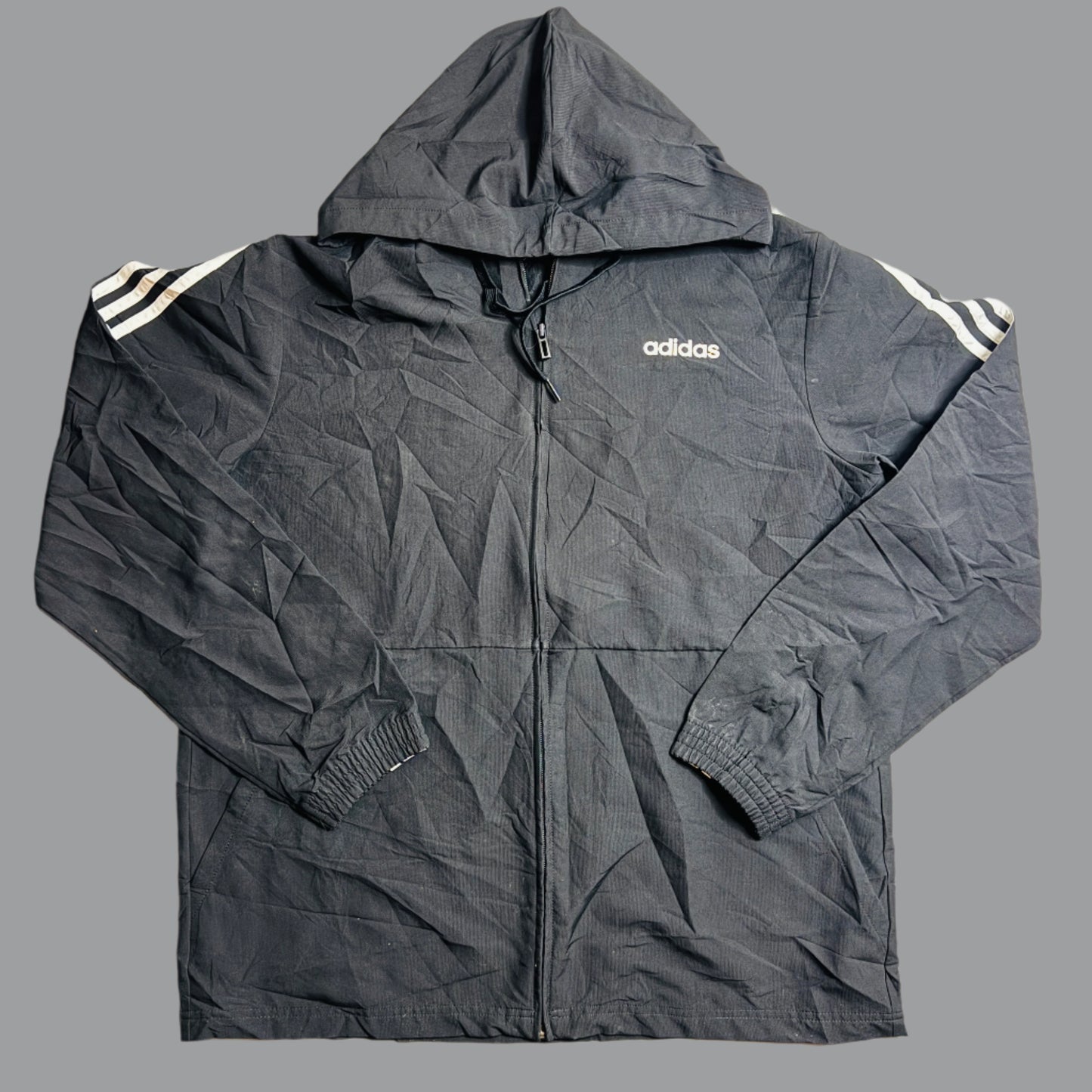 Adidas 3-Stripes Windbreaker – Black & White Classic