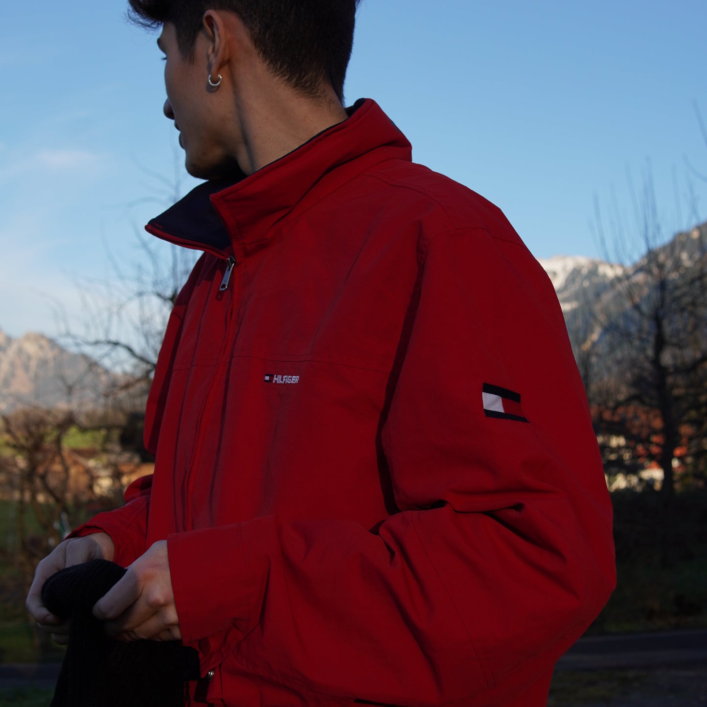 Tommy Hilfiger Red Windbreaker Jacket
