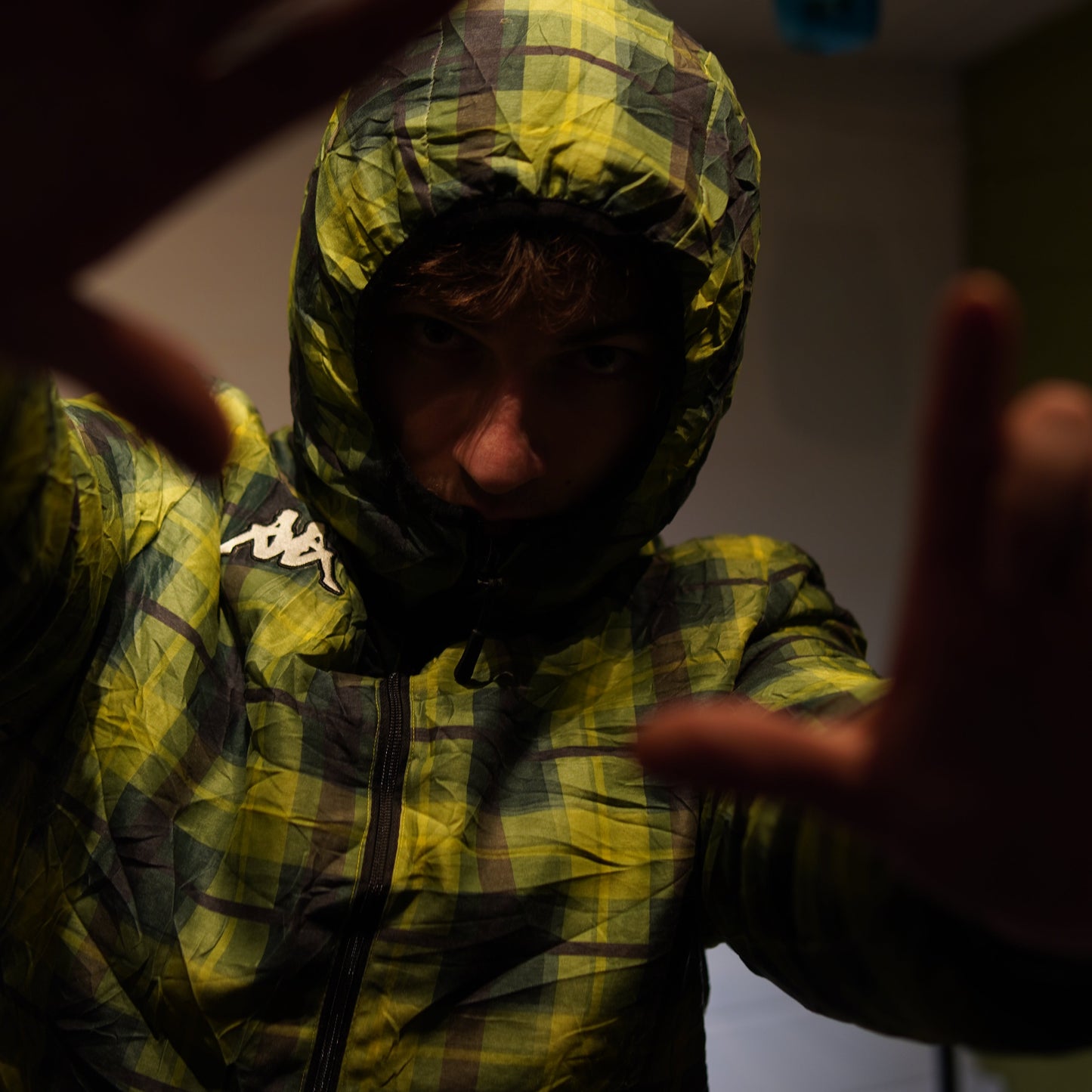 Kappa Neon Plaid Puffer Jacket